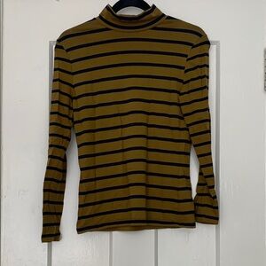 Striped Long Sleeve Turtleneck Top